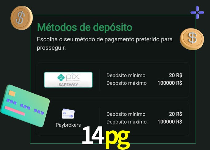 O cassino 14pg oferece uma grande variedade de métodos de pagamento